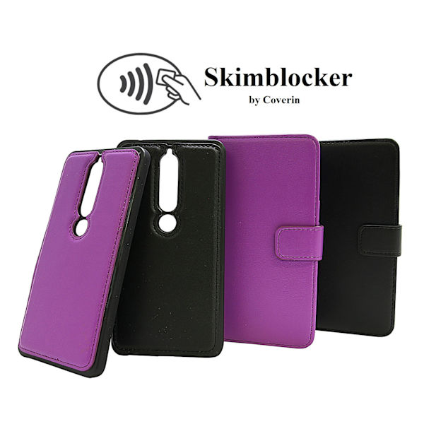 Skimblocker Magnet Wallet Nokia 6 (2018) Svart