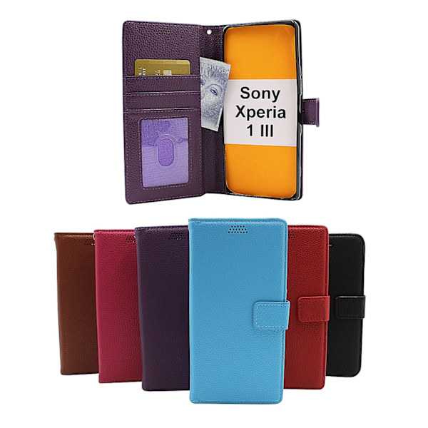 New Standcase Wallet Sony Xperia 1 III (XQ-BC52) Svart