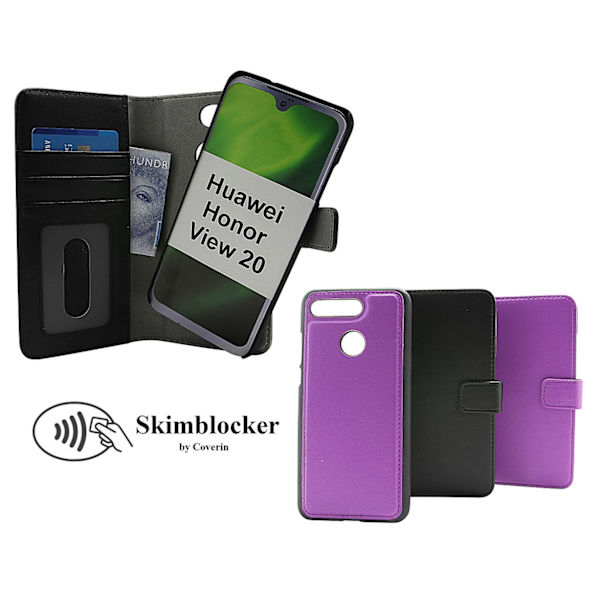 Skimblocker Magnet Wallet Huawei Honor View 20 Svart