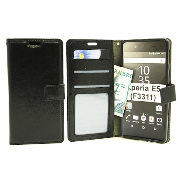 Crazy Horse Wallet Sony Xperia E5 (F3311) Svart