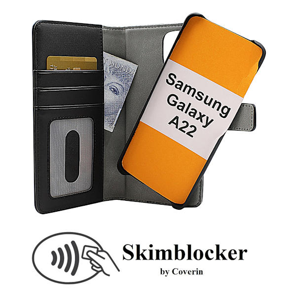 Skimblocker Magnet Fodral Samsung Galaxy A22 (SM-A225F/DS) Svart
