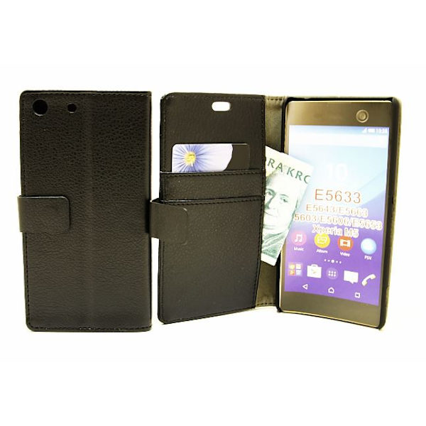 Standcase Wallet Sony Xperia M5 (E5603 / E5633) Svart