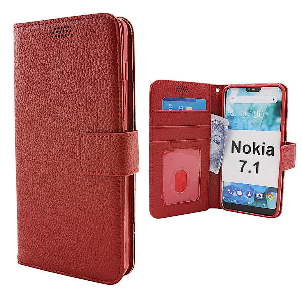 New Standcase Wallet Nokia 7.1 Röd