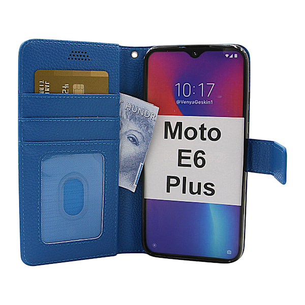 New Standcase Wallet Motorola Moto E6 Plus Blå