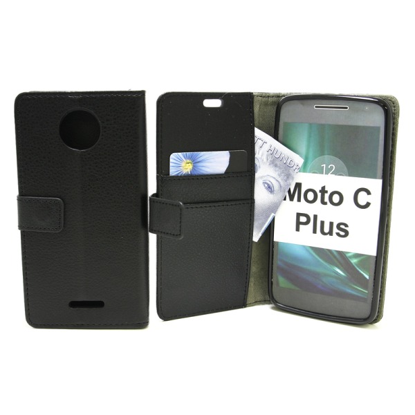 Standcase Wallet Moto C Plus Svart