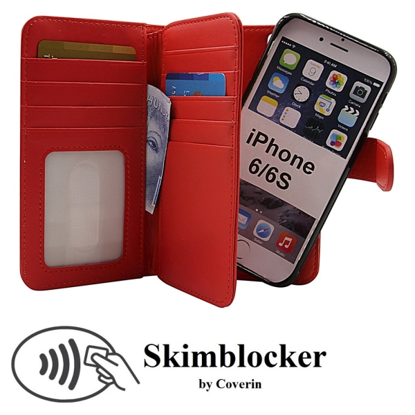 Skimblocker XL Magnet Wallet iPhone 6/6s Röd