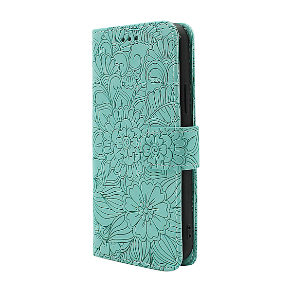 Flower Standcase Wallet iPhone 12 / 12 Pro (6.1) Svart
