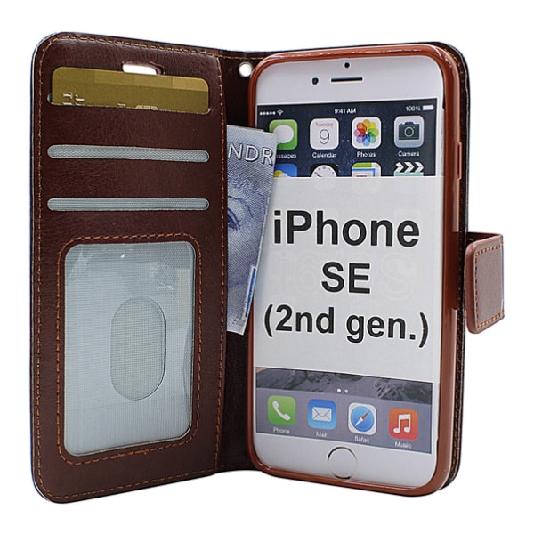Crazy Horse Wallet iPhone SE (2nd Generation) Röd G642