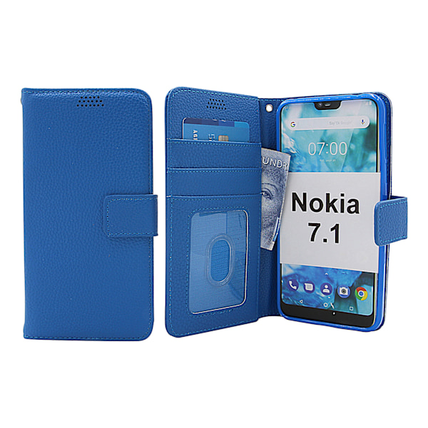 New Standcase Wallet Nokia 7.1 Blå