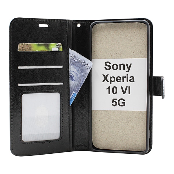 Crazy Horse Sony Xperia 10 VI 5G Plånboksfodral Röd