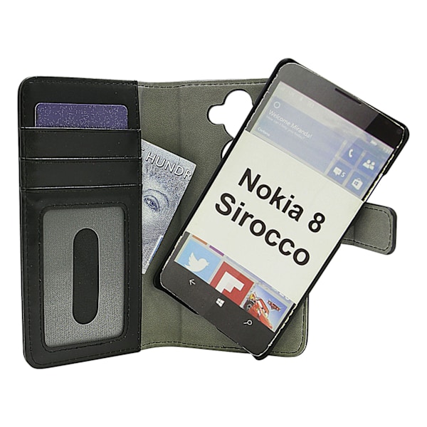 Skimblocker Magnet Wallet Nokia 8 Sirocco Svart