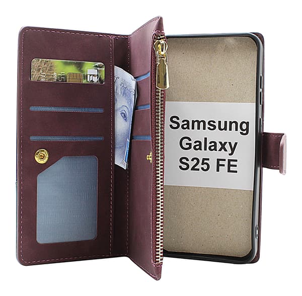 XL Samsung Galaxy S25 FE Lyx Plånboksfodral Mörkblå