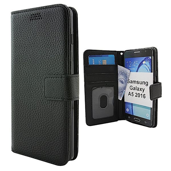 New Standcase Wallet Samsung Galaxy A5 2016 (A510F) Svart