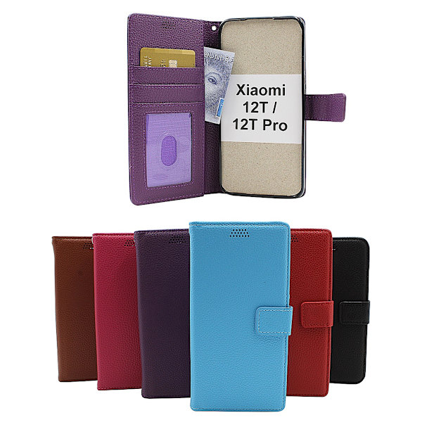 New Standcase Wallet Xiaomi 12T / 12T Pro 5G Ljusblå