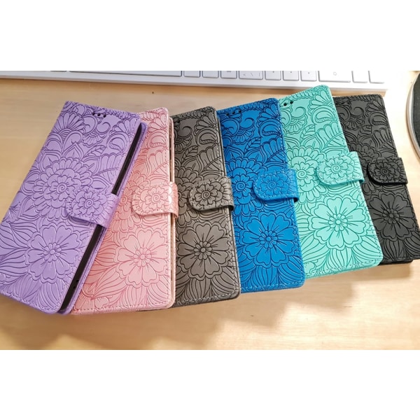 Flower Standcase Wallet Samsung Galaxy S24 5G (SM-S921B/DS) Ljusrosa