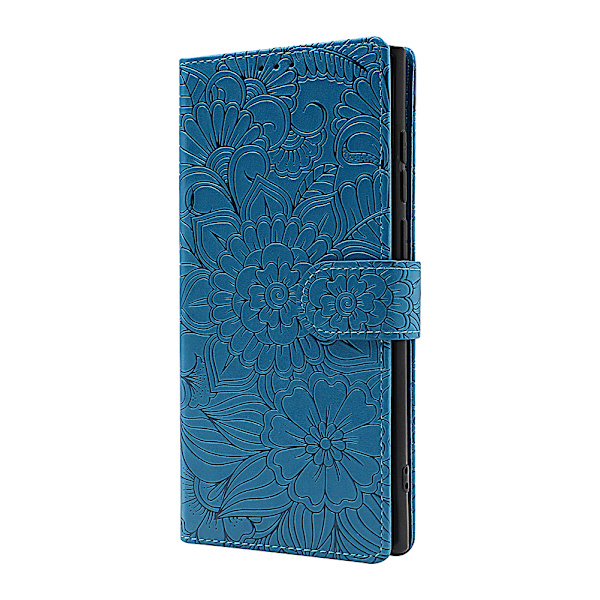 Flower Standcase Wallet Samsung Galaxy S22 Ultra 5G Aqua