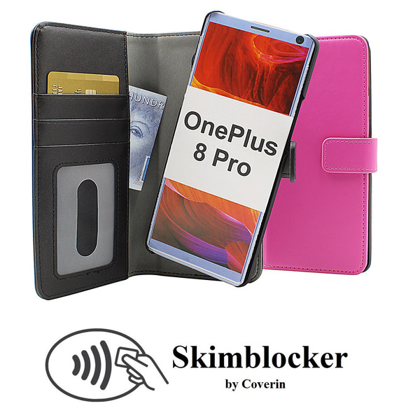Skimblocker Magnet Wallet OnePlus 8 Pro Hotpink