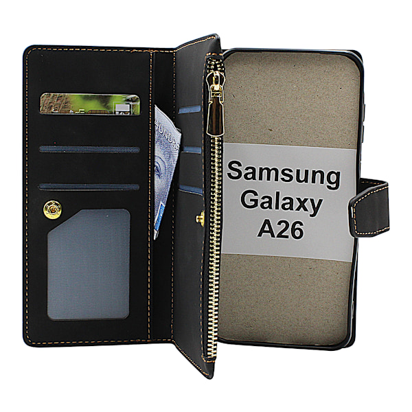 XL Samsung Galaxy A26 Lyx Plånboksfodral Svart