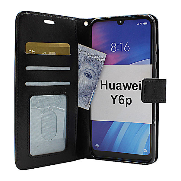 Crazy Horse Wallet Huawei Y6p (Svart) Svart