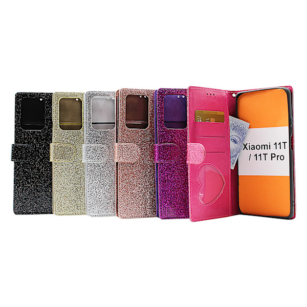 Standcase Glitter Wallet Xiaomi 11T / 11T Pro Guld