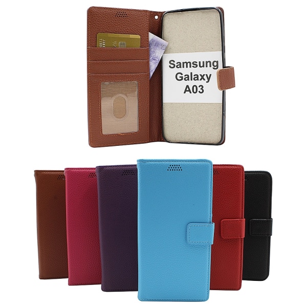 New Standcase Wallet Samsung Galaxy A03 (A035G/DS) Ljusblå