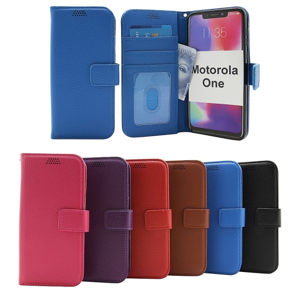 New Standcase Wallet Motorola One Svart