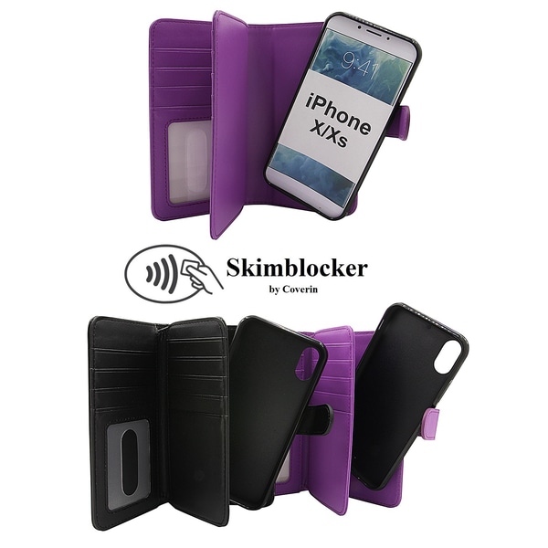 Skimblocker XL Magnet Wallet iPhone X/Xs Svart