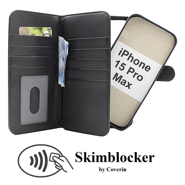 Skimblocker XL Magnet Fodral iPhone 15 Pro Max