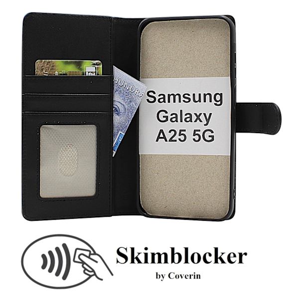 Skimblocker Samsung Galaxy A25 5G Magnet Plånboksfodral