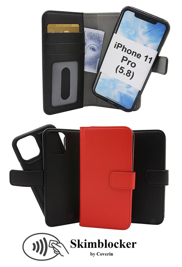 Skimblocker Magnet Wallet iPhone 11 Pro (5.8) Svart