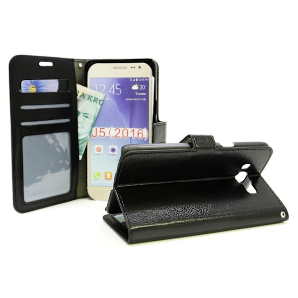 Crazy Horse Wallet Samsung Galaxy J5 2016 (J510F) Svart