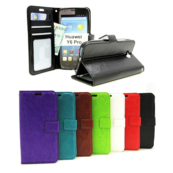 Crazy Horse Wallet Huawei Y6 Pro (TIT-L01) Svart