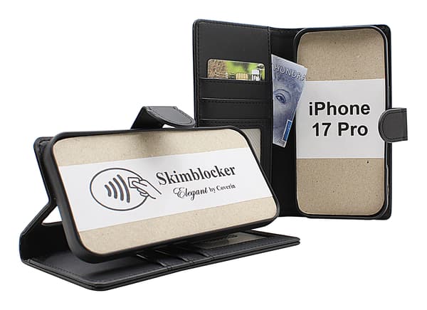 Skimblocker iPhone 17 Pro Plånboksfodral Brandy