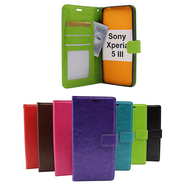 Crazy Horse Wallet Sony Xperia 5 III (XQ-BQ52) Grön