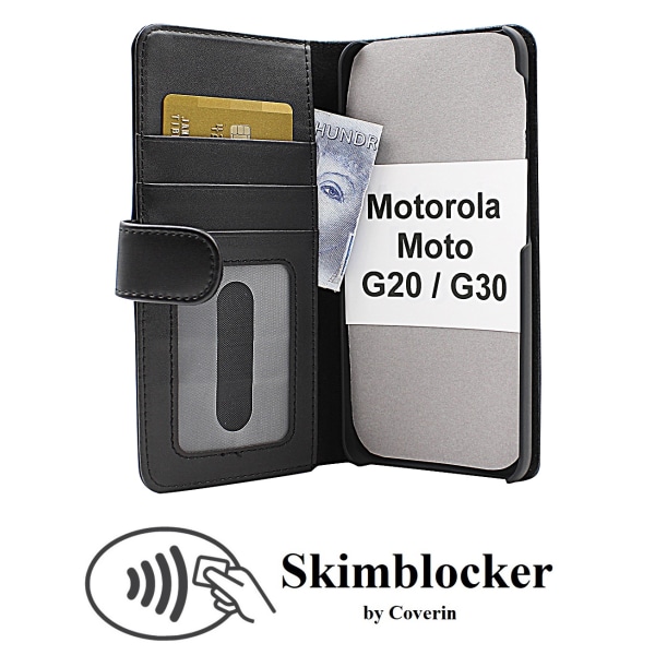 Skimblocker Plånboksfodral Motorola Moto G20 / Moto G30 Svart