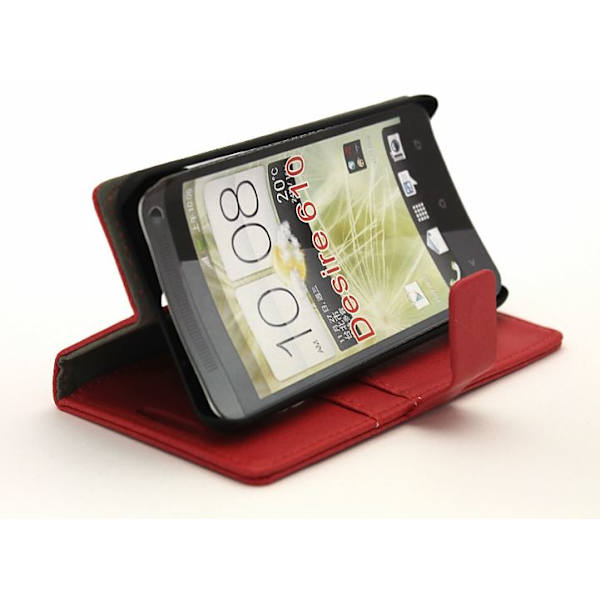 Standcase wallet HTC Desire 610 Röd
