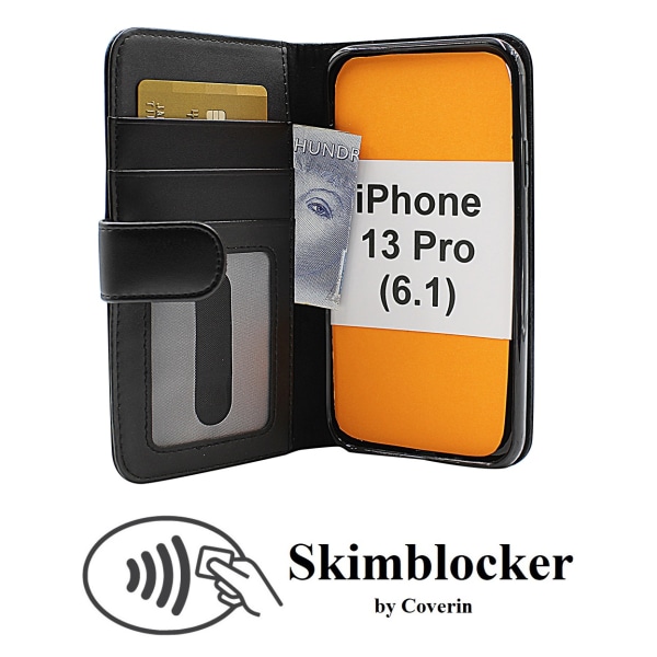 Skimblocker Plånboksfodral iPhone 13 Pro (6.1) Svart