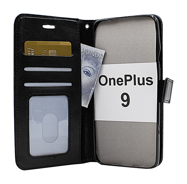 Crazy Horse Wallet OnePlus 9 Röd