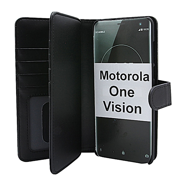 Skimblocker XL Magnet Wallet Motorola One Vision Svart