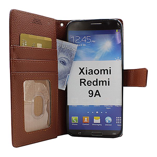 New Standcase Wallet Xiaomi Redmi 9A (Svart) Ljusblå