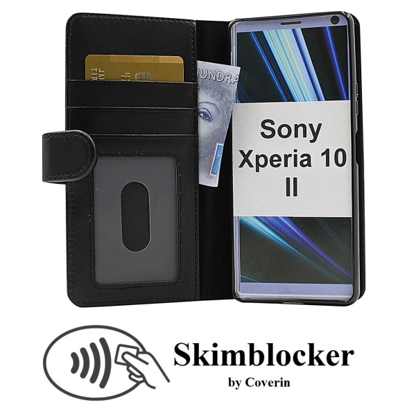 Skimblocker Plånboksfodral Sony Xperia 10 II (XQ-AU51/AU52) Svart