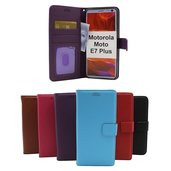 New Standcase Wallet Motorola Moto E7 Plus (Svart) Svart