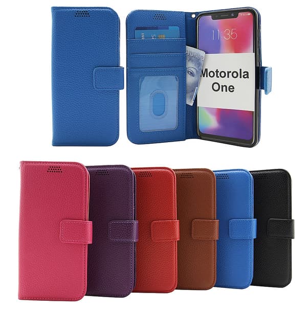 New Standcase Wallet Motorola One Ljusblå