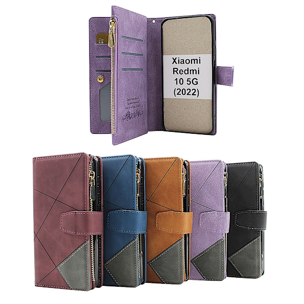 XL Standcase Lyxfodral Xiaomi Redmi 10 5G (2022) Vinröd