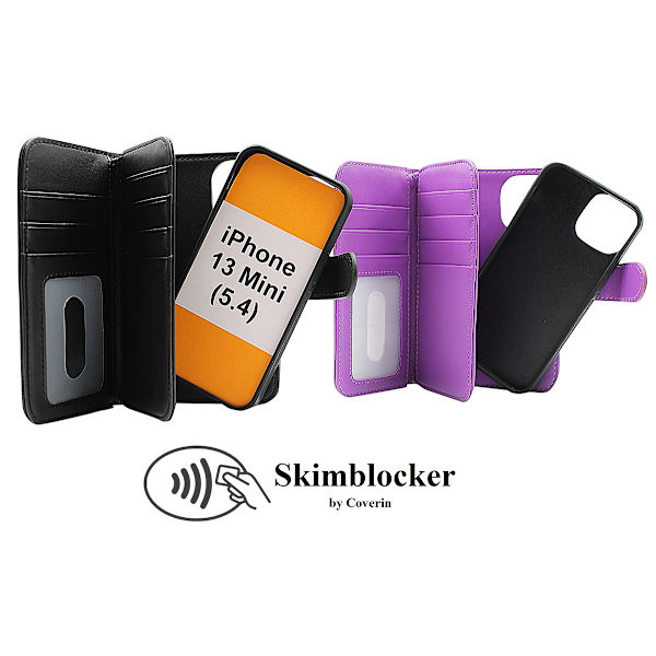 Skimblocker XL Magnet Fodral iPhone 13 Mini (5.4) Svart