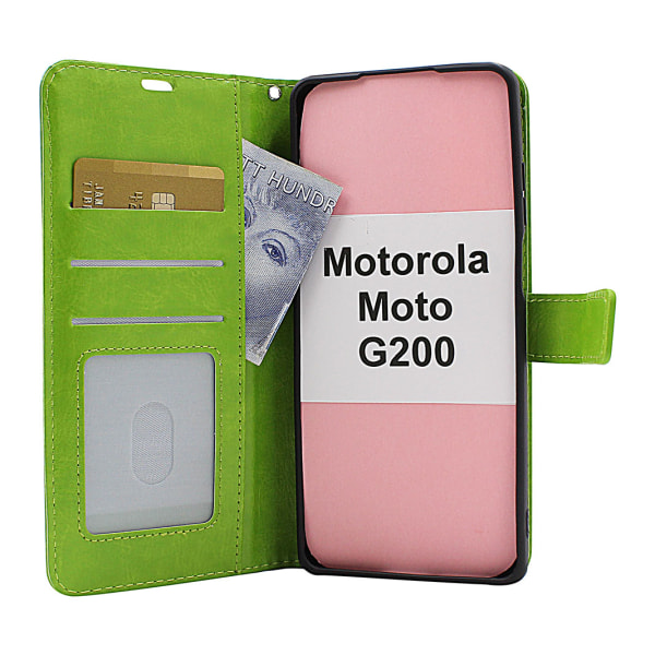 Crazy Horse Wallet Motorola Moto G200 Röd