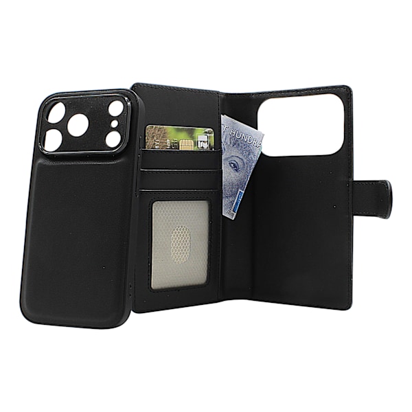 Skimblocker iPhone 17 Pro Magnet Plånboksfodral Mörkröd