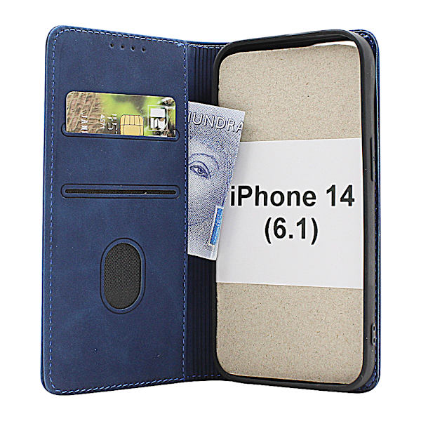 Fancy Standcase Wallet iPhone 14 (6.1) Svart