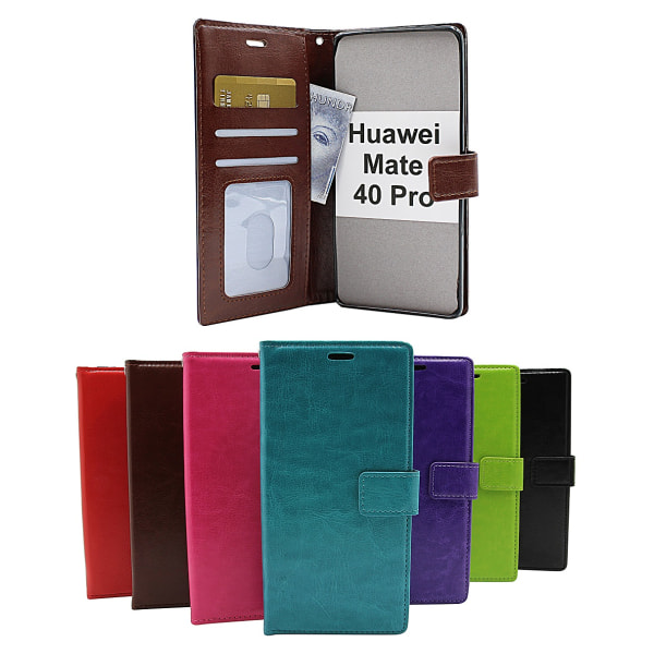 Crazy Horse Wallet Huawei Mate 40 Pro Lila