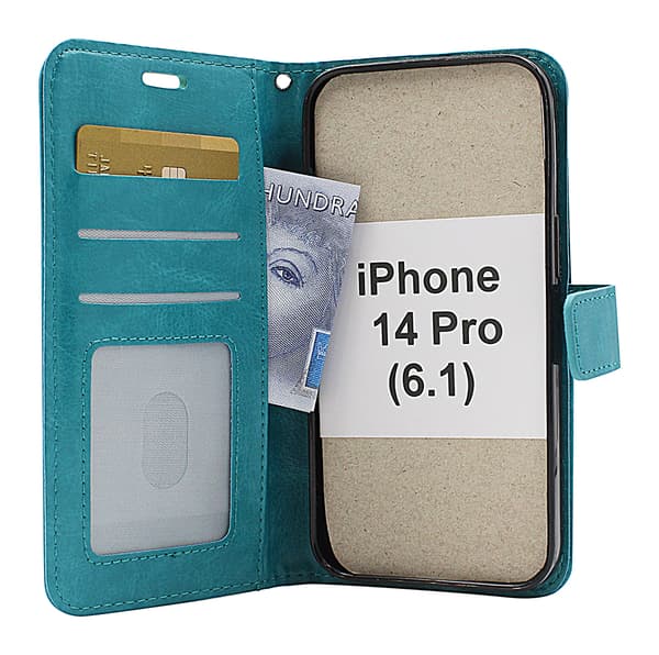 Crazy Horse Wallet iPhone 14 Pro (6.1) Hotpink